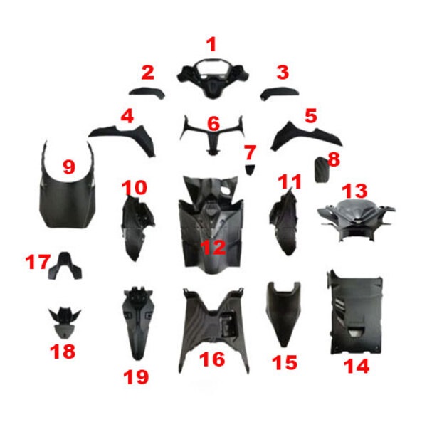 BỘ DÁN ÁO NHỰA NHÁM VARIO - CLICK 2018 ( 19 MÓN)