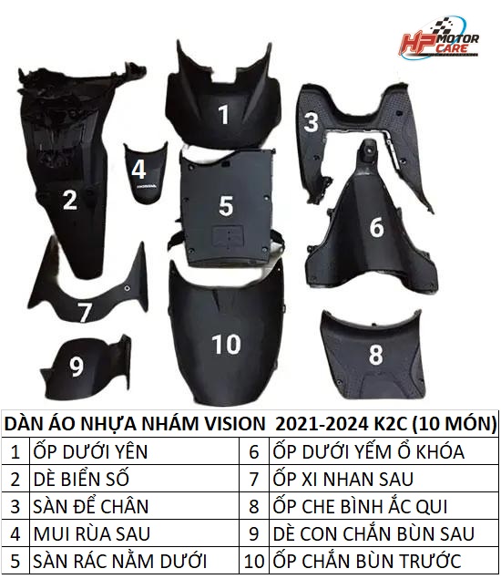 BỘ DÀN ÁO NHỰA NHÁM VISION K2C (10 MÓN)