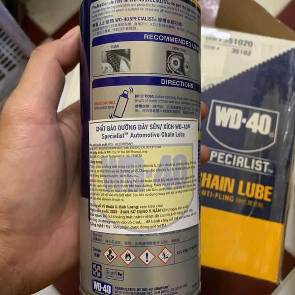 Xịt dưỡng, bôi trơn sên WD40