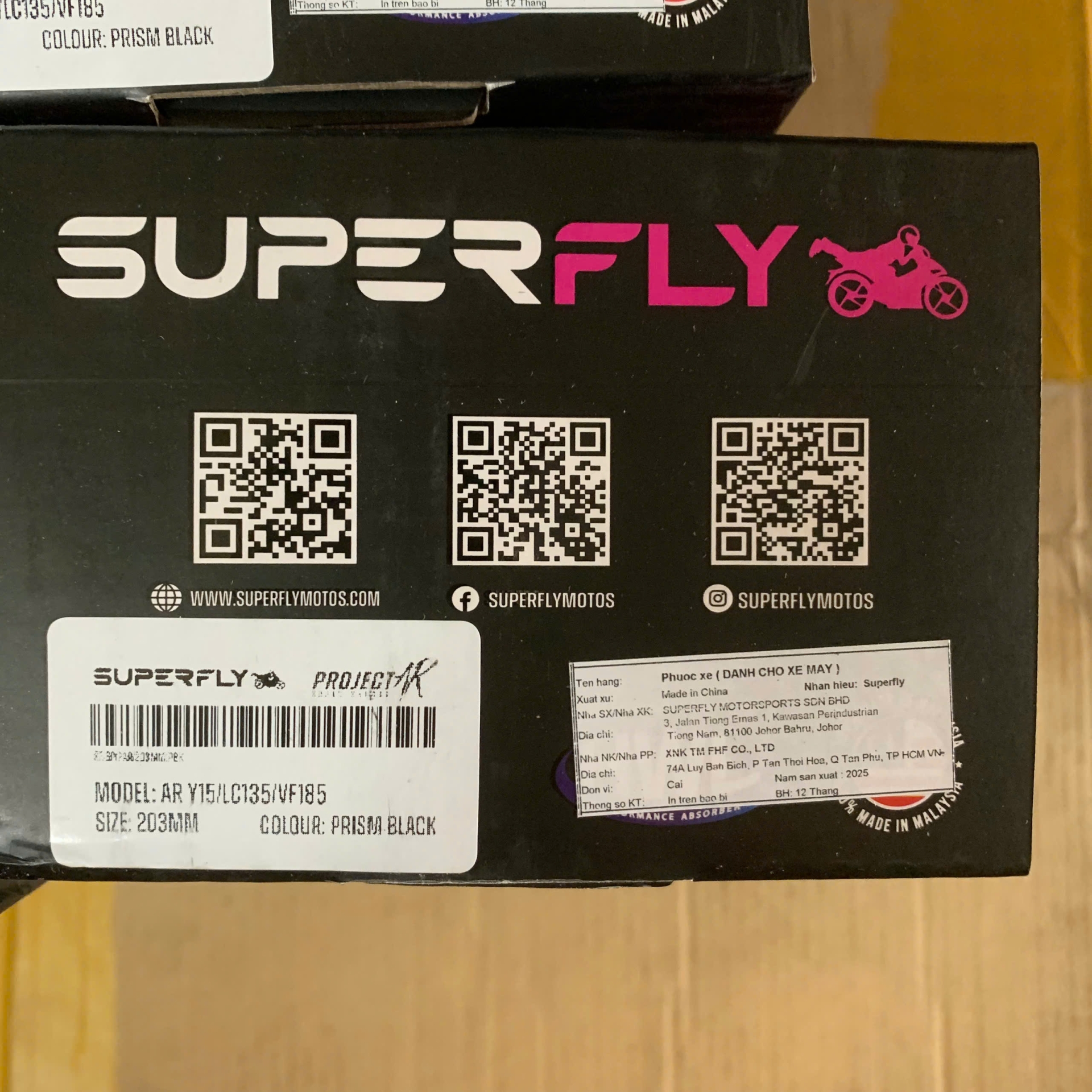 Phuộc sau Exciter 135 Superfly Project AR tăng chỉnh