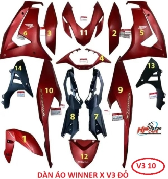 BỘ DÀN ÁO NHỰA BÓNG WINNER X V3 (14 MÓN)